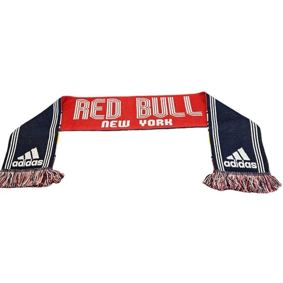 Adidas New York Red Bulls Scarf Red Blue Reversible Fringe MLS Soccer Football - Picture 2 of 7